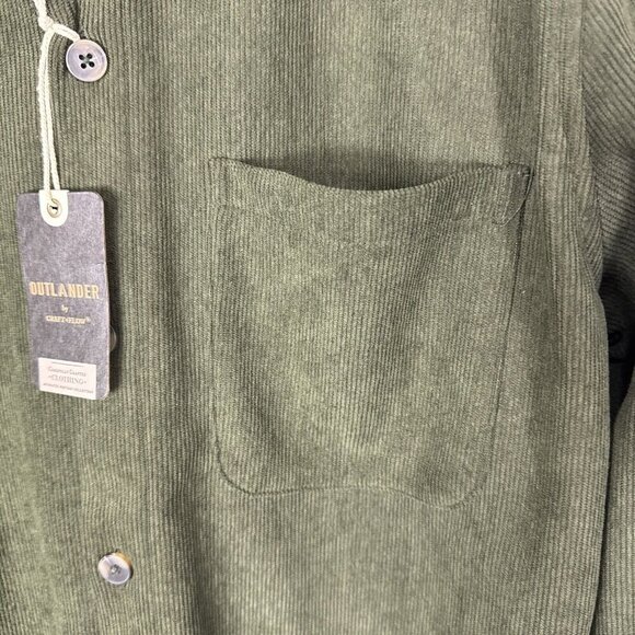 Outlander Atticus MN Men's M Shacket Corduroy Olive Pockets NWT - Picture 3 of 11